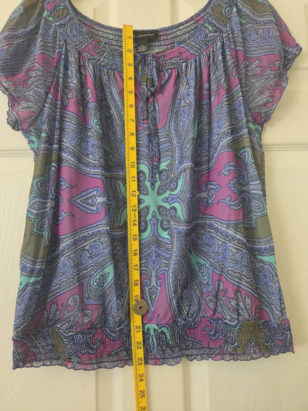 INC International Concepts Purple Paisley Women's Top XL - Picture 3 of 7
